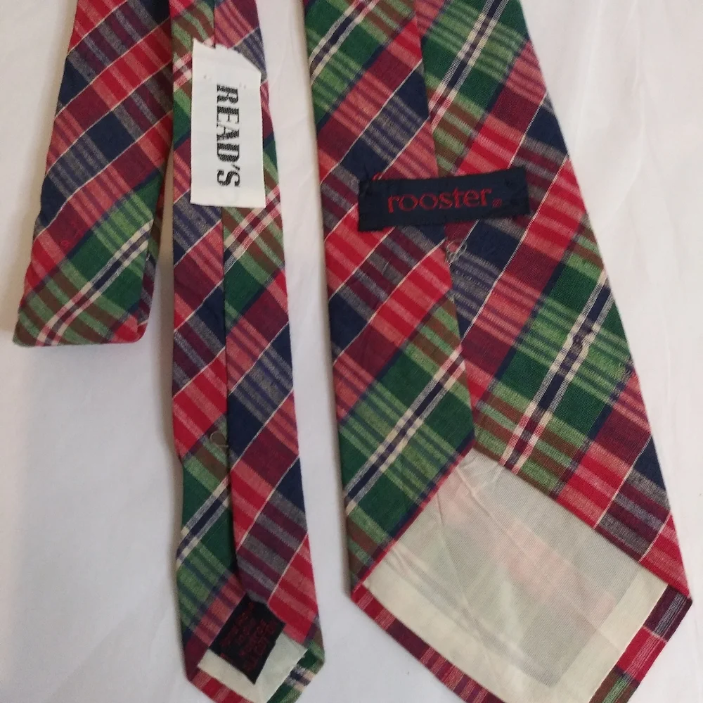 Rooster Men's Cotton Tie #T-14 - Picture 4 of 4